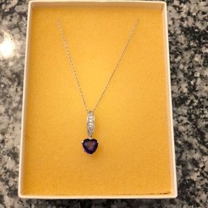 Amethyst heart pendant necklace